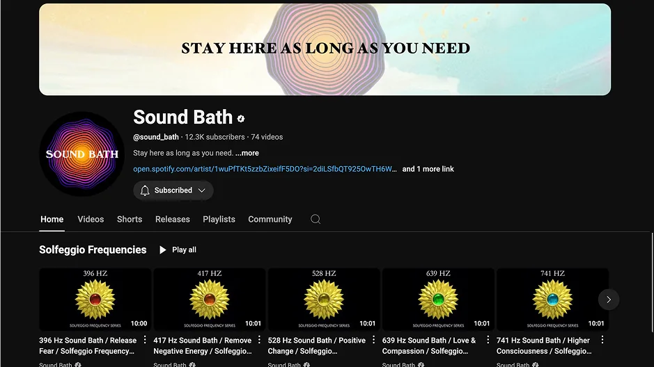 soundbathvibrations.com — No center or connection. — YouTube